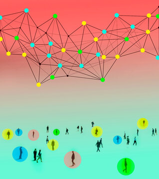Abstract network and connection concept with technology and interdependence