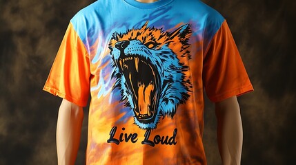 A stylish streetwear shirt with the words Live Loud in bold graffiti lettering, full of attitude and vibrant colors.