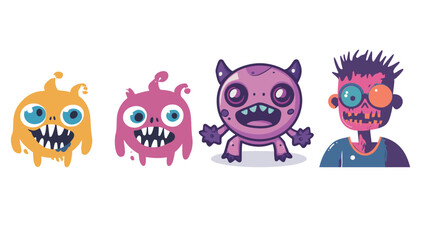 Fototapeta premium Cute Zombie Vector Graphic Design