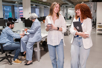 Creative business team collaborating in modern office environment