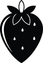 vector illustration of a black and white strawberry