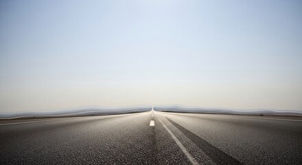 Naklejka premium Surreal Empty Highway Stretching to a Distant Horizon with Motion Blur.
