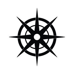 Black Silhouette of a Compass Tool for Drawing Circles