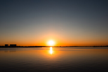 sunset over the river