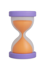 Modern Sand Timer with Orange and Purple Design for Time Management and Deadline Concept