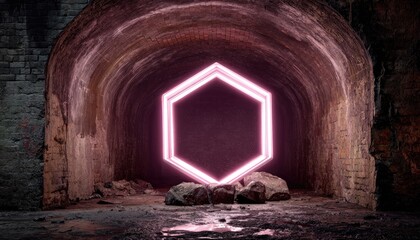 Hexagonal Portal in a Cave