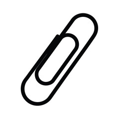 Black Silhouette of a Paper Clip Bent Sideways