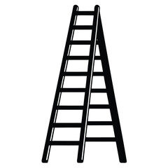 An isolated ladder climbs toward the sky, a symbolic staircase to success and high achievement