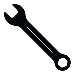 Adjustable steel wrench, a common tool for construction and repair, isolated on a clean white background