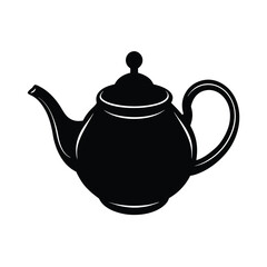 Black Silhouette of a Teapot with Long Spout