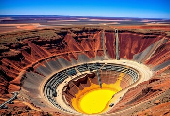 Vast open-pit gold mine, Kalgoorlie, Australia,   pit,   equipment