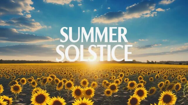 Celebrate the warmth of the summer solstice with a vibrant sunflower field bathed in sunlight.