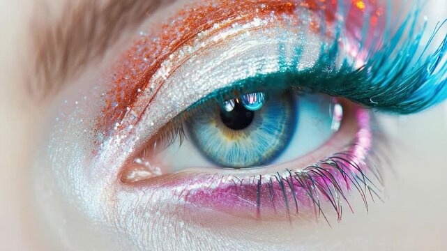 Stunning eye makeup tutorial showcasing vibrant colors and professional techniques for creating a bold look