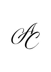 vector illustration of a text AC