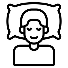 Sleeping Person Illustration with Pink Pillow