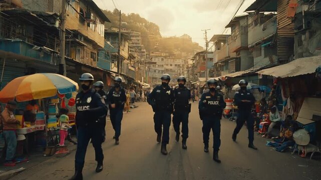 Police in the favelas.