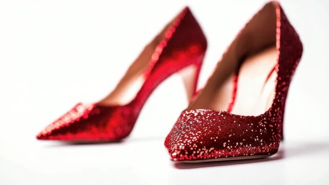 Stunning red glitter high heels perfect for special occasions or fashion events featuring elegant design and eye-catching details