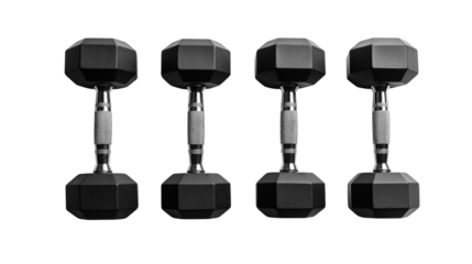 dumbbells on white background