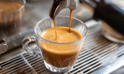 Espresso coffee crema being made