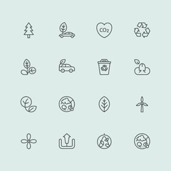 Vector art of collection of ecofriendly nature and sustainability icons