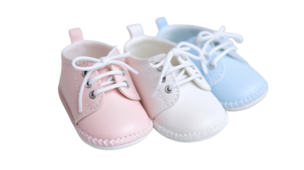 cute baby shoes on white background, soft pastel colors png 