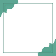 Minimalist Square Frame Vector, Abstract Green Corner Border Design, Modern Geometric Template, Blank Background for Invitation, Stylish Decorative Outline, Simple Elegant Graphic Layout for Poster