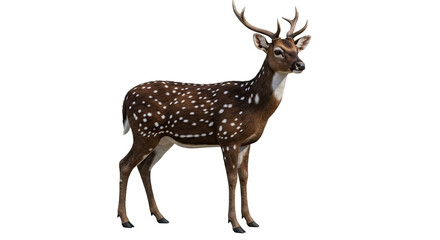 Majestic Spotted Deer Standing Proudly Against a White Background 6.
