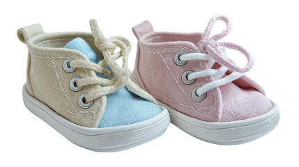 cute baby shoes on white background, soft pastel colors png 