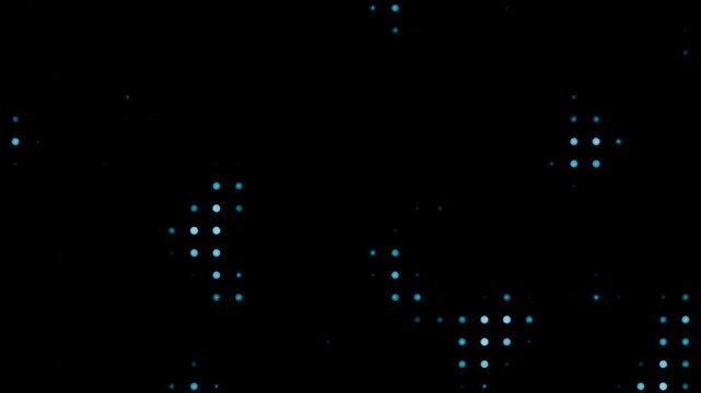 3D Sci-Fi Background with a Grid of Glowing Cyan Dots, 4k Animation at 60fps