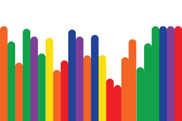 Colorful Vertical Bar Abstract Vector, Vibrant Geometric Stripe Design, Rainbow Modern Graphic Pattern, Multicolor Rounded Column Illustration, Bright Decorative Background, Creative Minimal Shape Art