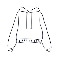 Sweater. Simple line art illustration of a cozy knitted sweater, perfect for winter or autumn fashion designs, apparel templates, or warmth-related concepts. Vector illustration