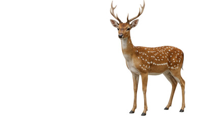 Majestic Spotted Deer Standing Tall on a Transparent Background 3.