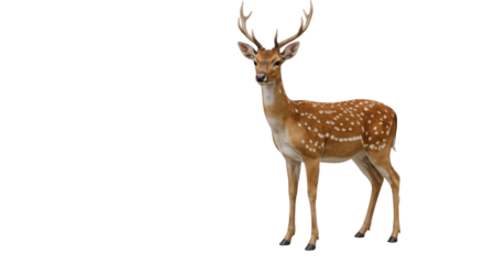 Majestic Spotted Deer Standing Tall on a Transparent Background 3.
