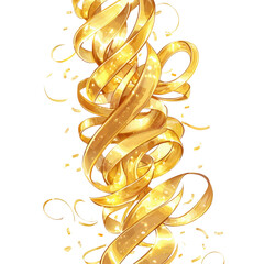 Gold glitter confetti on transparent background