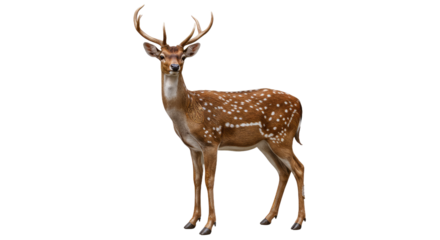 Majestic Spotted Deer Standing Tall on a Transparent Background 7.