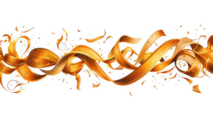 Gold glitter confetti on transparent background