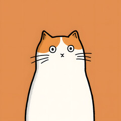 The cat has a white face and a white body