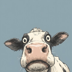 A cow with a black nose and white ears