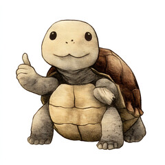 A turtle is sitting on a white background