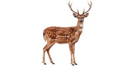 Majestic Spotted Deer with Antlers Isolated on White Background 8.