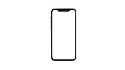 modern smartphone with blank white screen