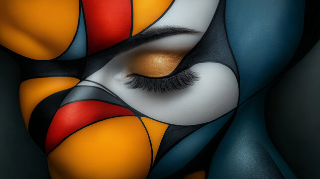 AI generator images of The face of a woman with the colors of the flag. woman with the flag painted on her face Body art . My face is a canvas. Cropped portrait of a young woman posing with paint on h