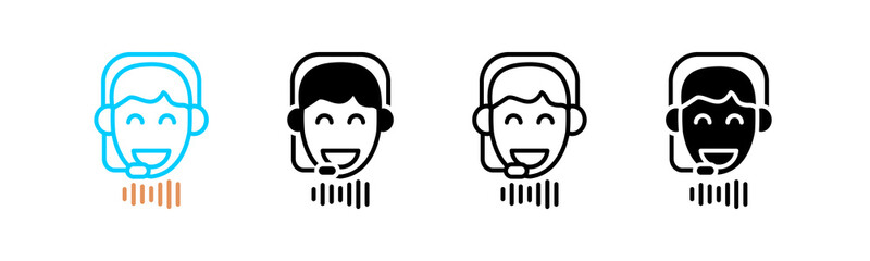 Voice Multi style icon in line color, mixed, lineal color, glyph, line.