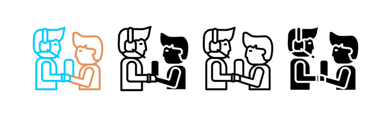 Obraz premium Help Multi style icon in line color, mixed, lineal color, glyph, line.