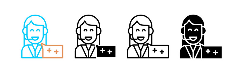 Positive Attitude Multi style icon in line color, mixed, lineal color, glyph, line.