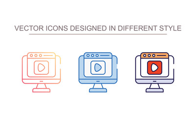 Video Lesson icon design with white background stock illustration