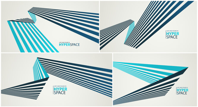 Lines in motion vector abstract background set, 3D perspective stripes showing energy speed and aggression, minimal linear wallpaper art, sharp surreal graphics.