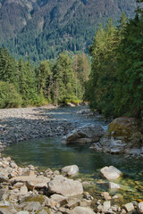 A view of the Nicolum River.   Coquihalla Canyon Provincial Park. BC Canada
