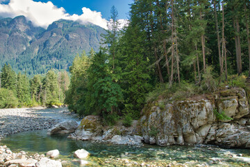 A view of the Nicolum River.   Coquihalla Canyon Provincial Park. BC Canada
