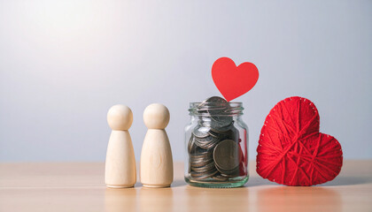 A visual representation of savings for the future, love and relationship